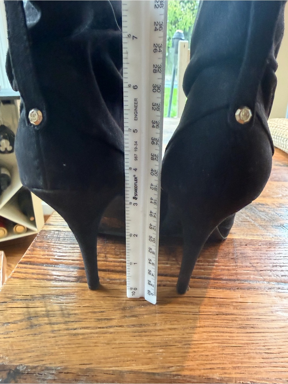Jennifer Lopez Black Suede-Look Ankle Booties with Side Zip - Picture 6 of 6